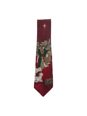Inspirations Nativity Scene Christmas Tie Religious Holiday Mary Joseph Jesus St